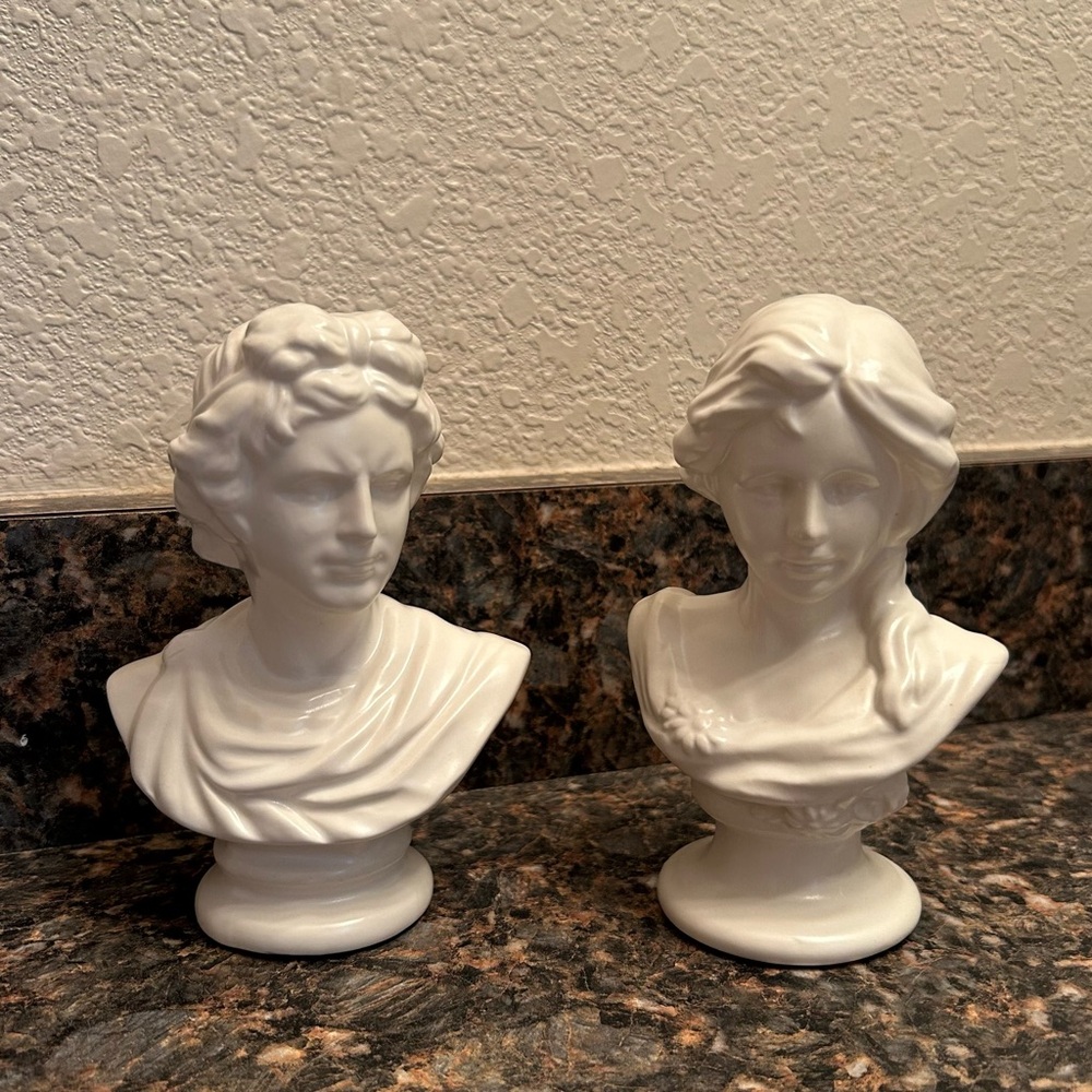 Mini Greek Bust Statues | Set of 2